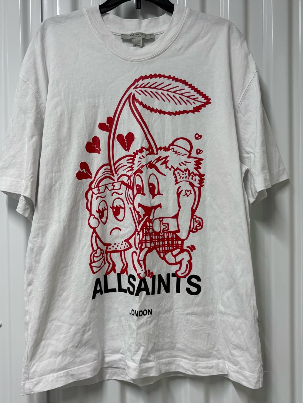 ALLSAINTS Graphic cherry breakup tshirt